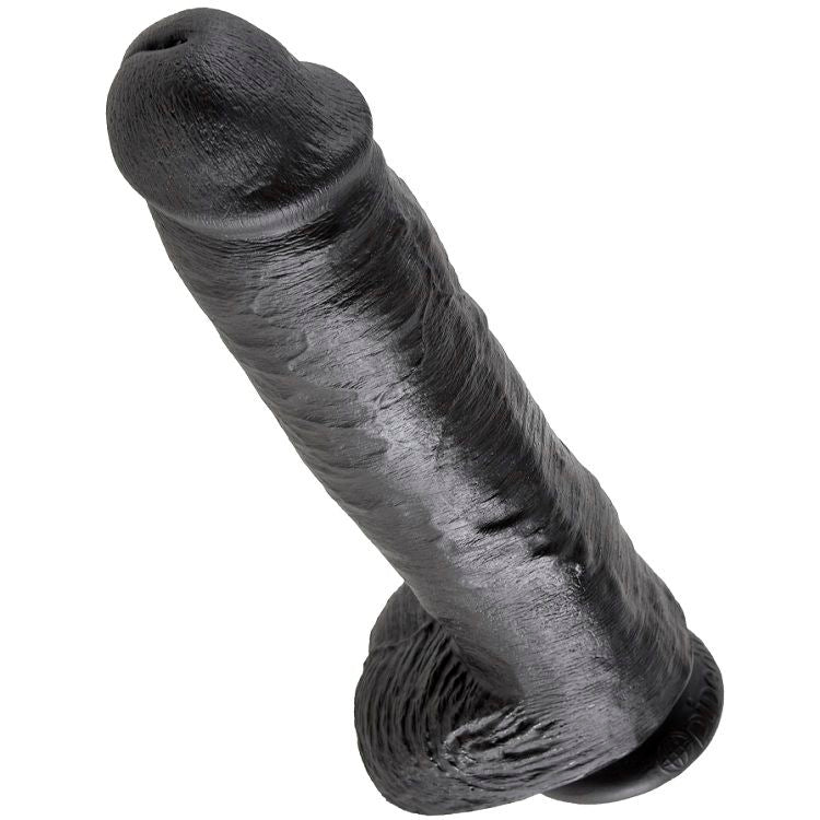 KING COCK - GODE NOIR AVEC BOULES 28 CM