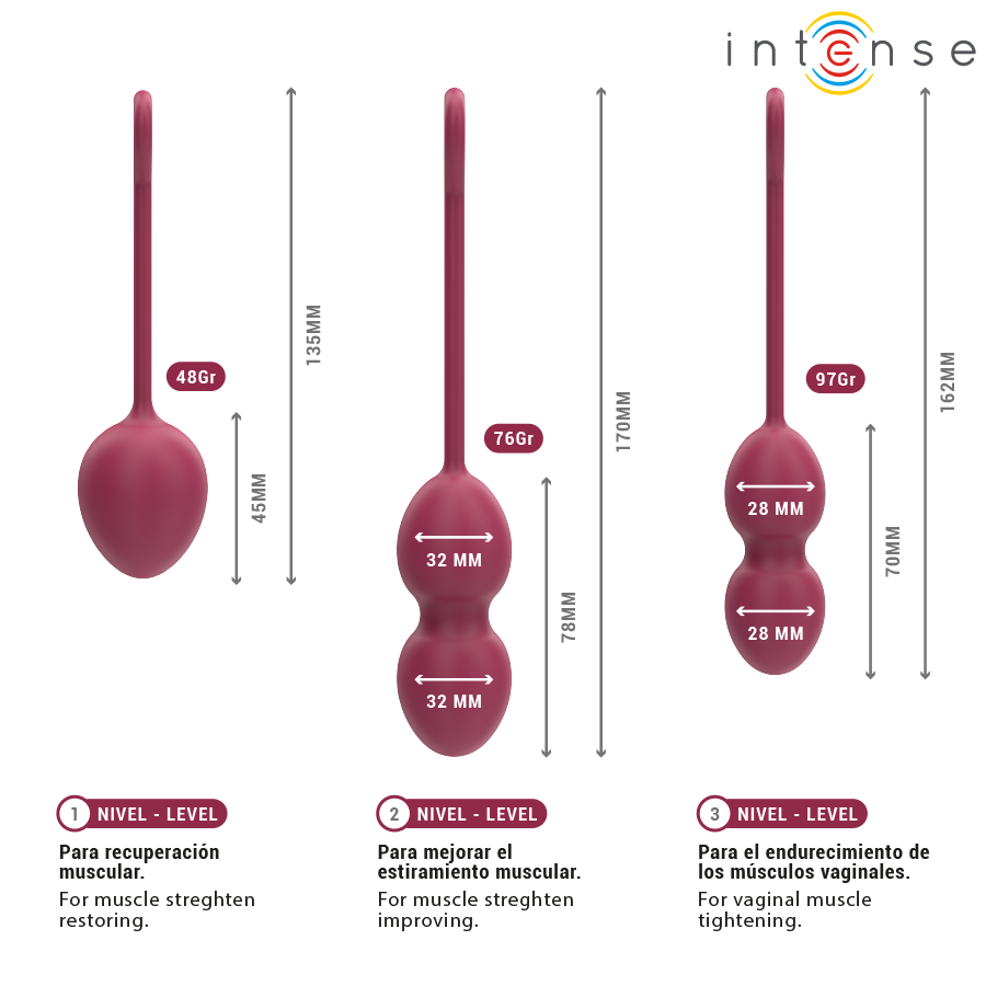 Kit 3 Boules de Geisha Charli Progressif Silicone Médical - Intense
