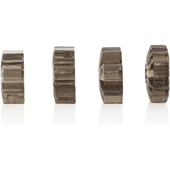 Kit 4 Cockrings Texturés Extensibles TPR Essentials de Base - CalExotics
