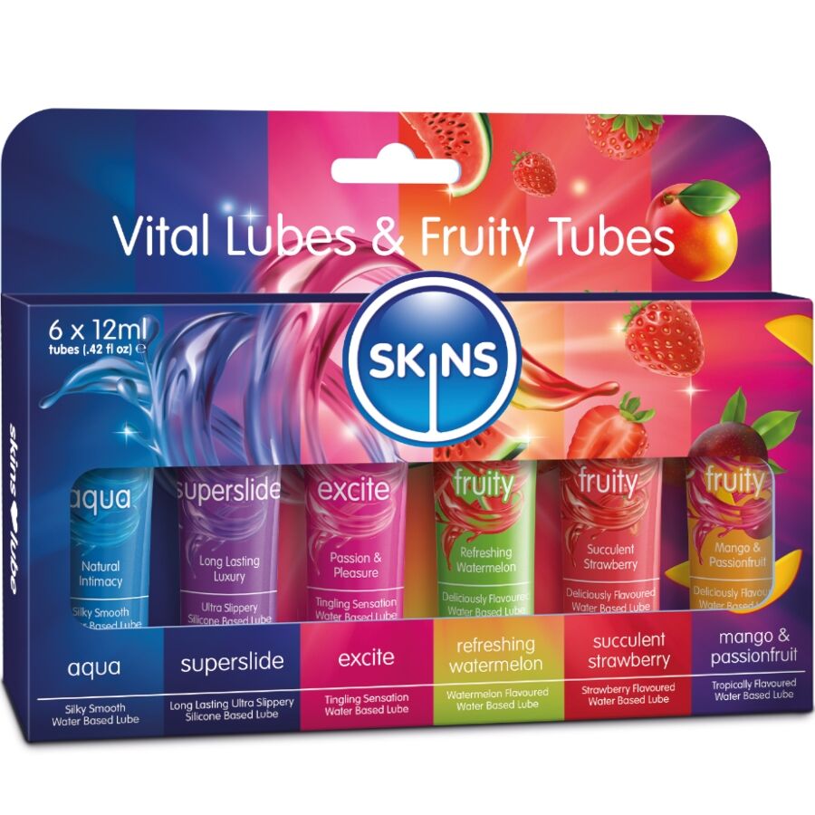 Kit Lubrifiants Vital & Fruity Découverte 6 x 12 ml - Skins