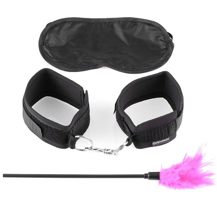 Kit Séduction Sensuelle BDSM Débutant Menottes Masque Plume - Fetish Fantasy