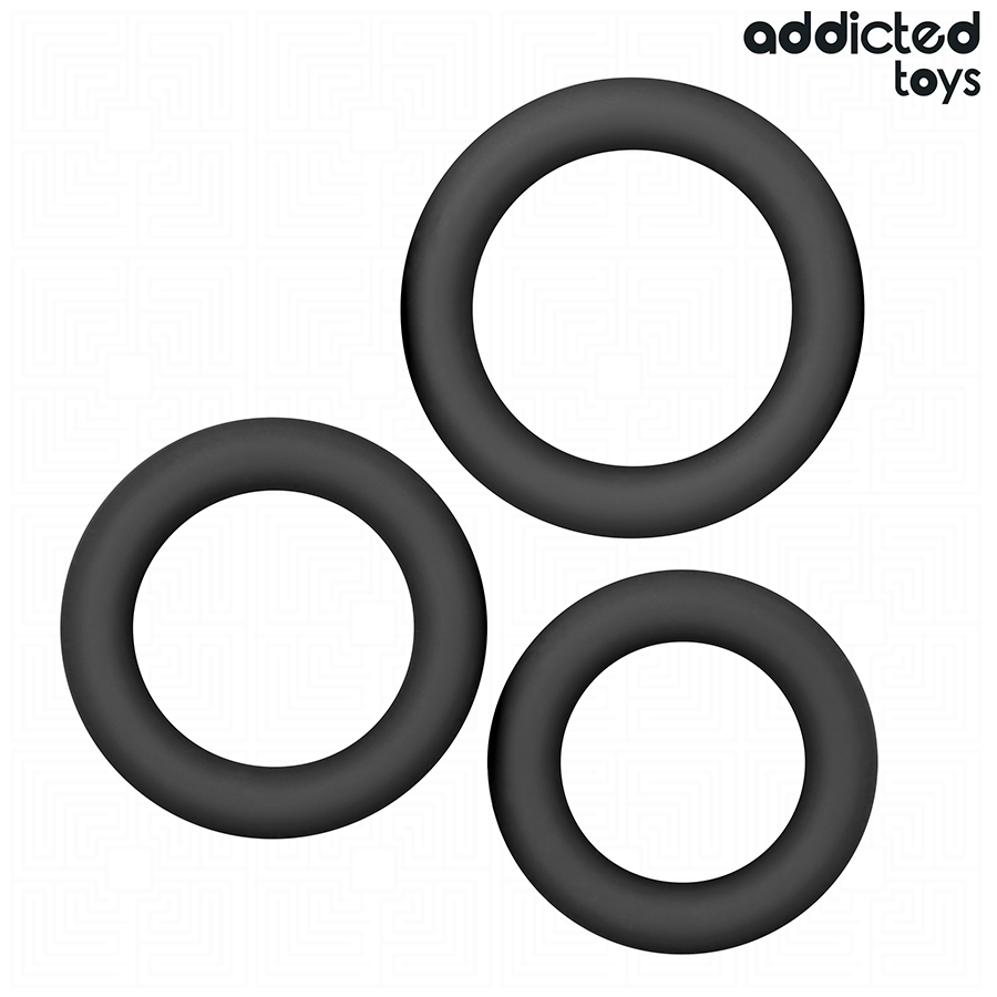 Lot de Cockrings en Silicone Souple 3 Anneaux - Addicted Toys