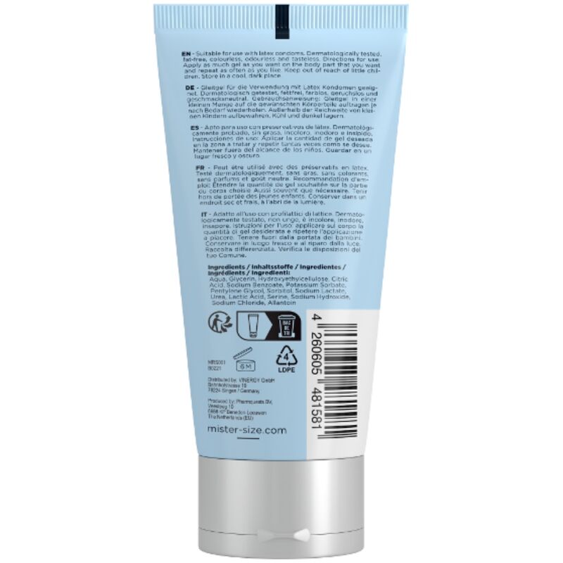 Lubrifiant Bio à Base d'Eau Longue Durée Tube 100 ml - Mister Size