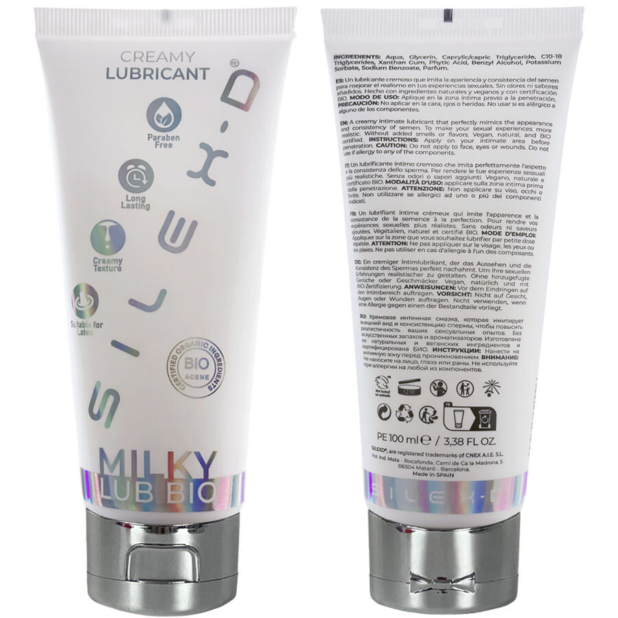 Lubrifiant Crémeux Bio Milky Lub Effet Réaliste 100 ml - Silexd