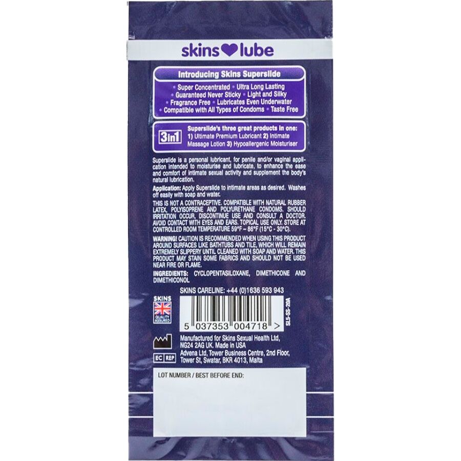 Lubrifiant Silicone Superslide Longue Durée - Skins