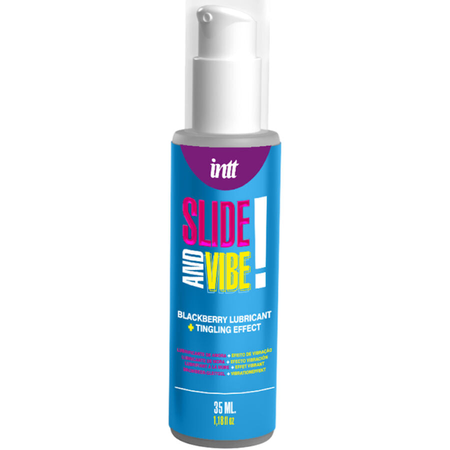 Lubrifiant Vibrant Comestible Kissable Mûre Base Eau 35 ml - Intt