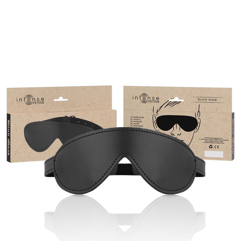 Masque Occultant BDSM Cuir Végan Ergonomique Réglable - Intense