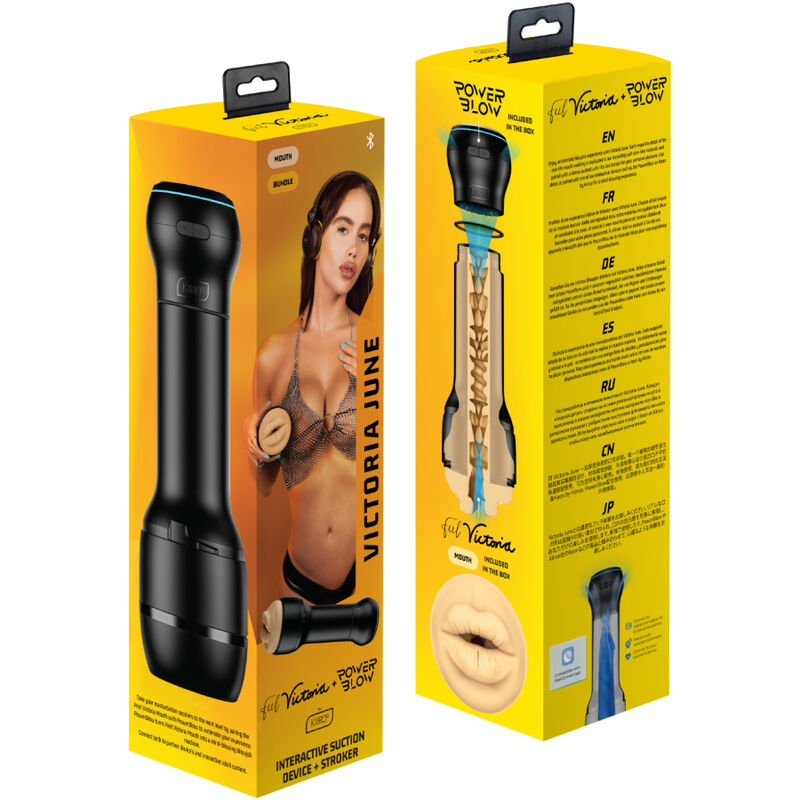 Masturbateur Bouche Feel Victoria June Combo PowerBlow Connecté - Kiiroo