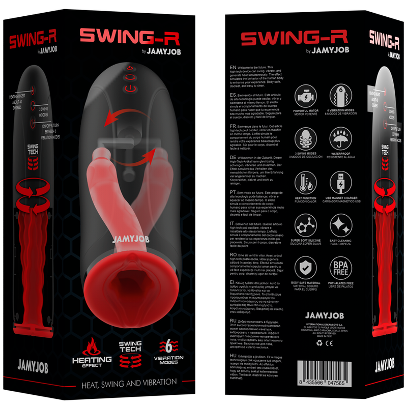Masturbateur Chauffant Swing-R Oscillation et Vibration Étanche - Jamyjob