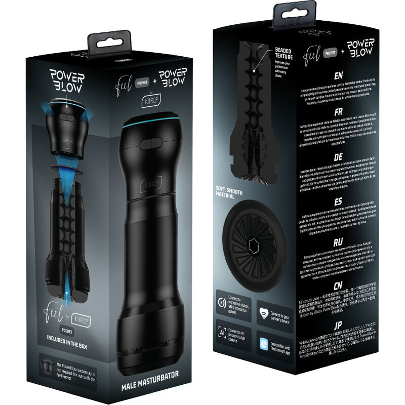 Masturbateur Masculin Feel Pocket + PowerBlow Aspiration Connecté - Kiiroo