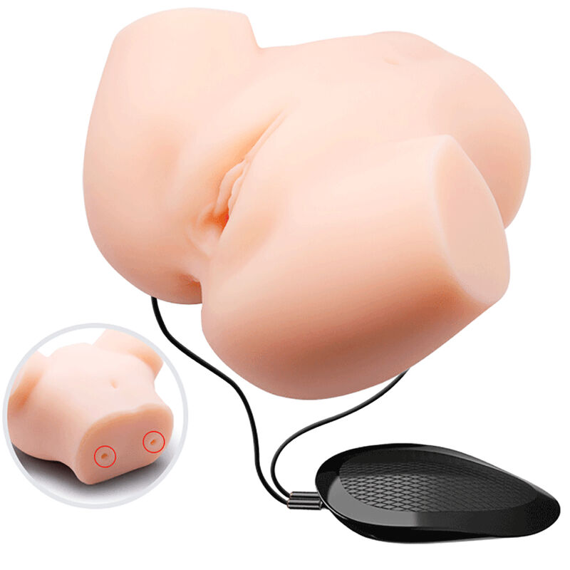 Masturbateur Réaliste Double Vagin et Anus Vibrant Format Voyage - Crazy Bull