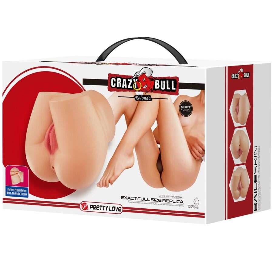 Masturbateur Réaliste Rolonda Vagin et Anus Double Orifice Texturé - Crazy Bull