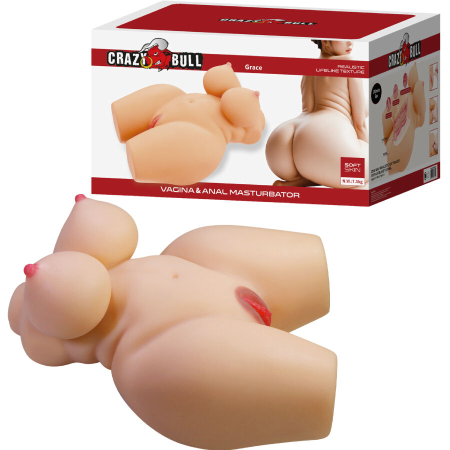 Masturbateur Torse Réaliste Grace Vagin et Anal 7,5 kg - Crazy Bull