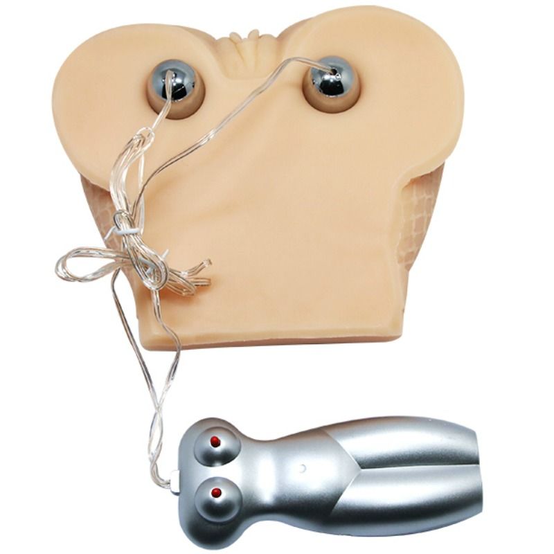 Masturbateur Vagin et Anus Réaliste Vibrant Télécommandé avec Système Vocal - Baile