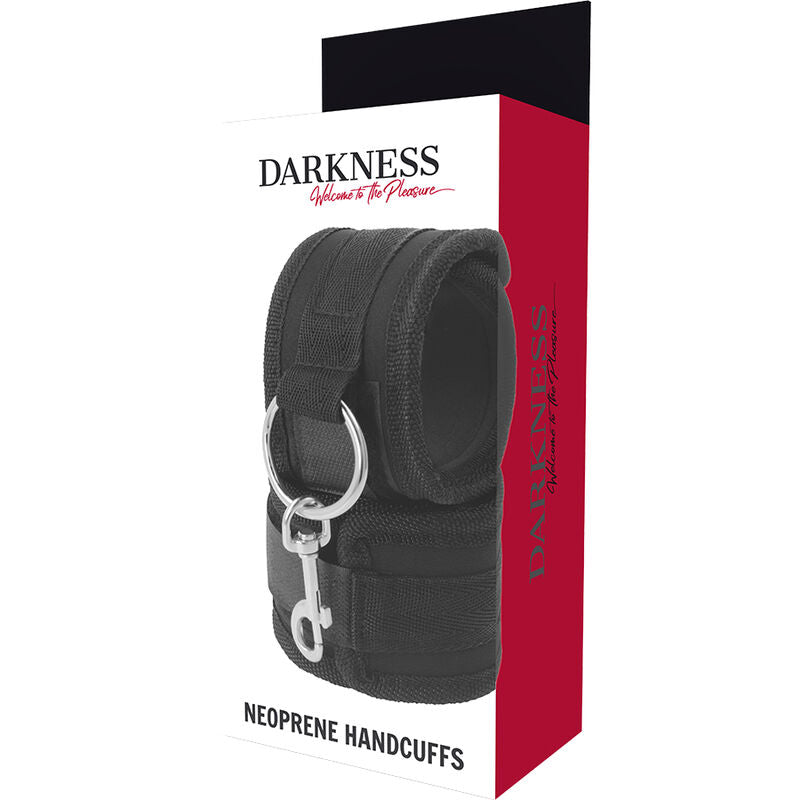 Menottes BDSM Néoprène Doublure Douce Poignets Réglables - Darkness