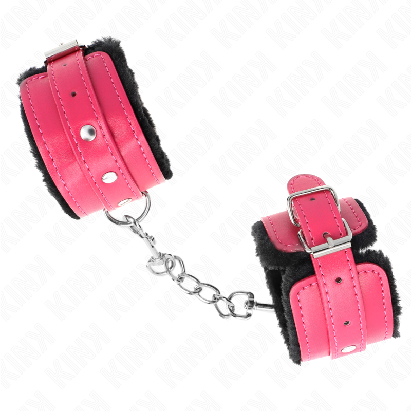 Menottes BDSM Premium Kink Doublées Fourrure - Ceinture Réglable