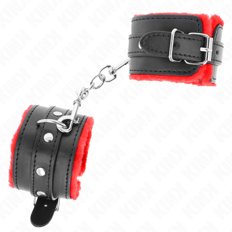 Menottes BDSM Premium Kink Doublées Fourrure - Ceinture Réglable