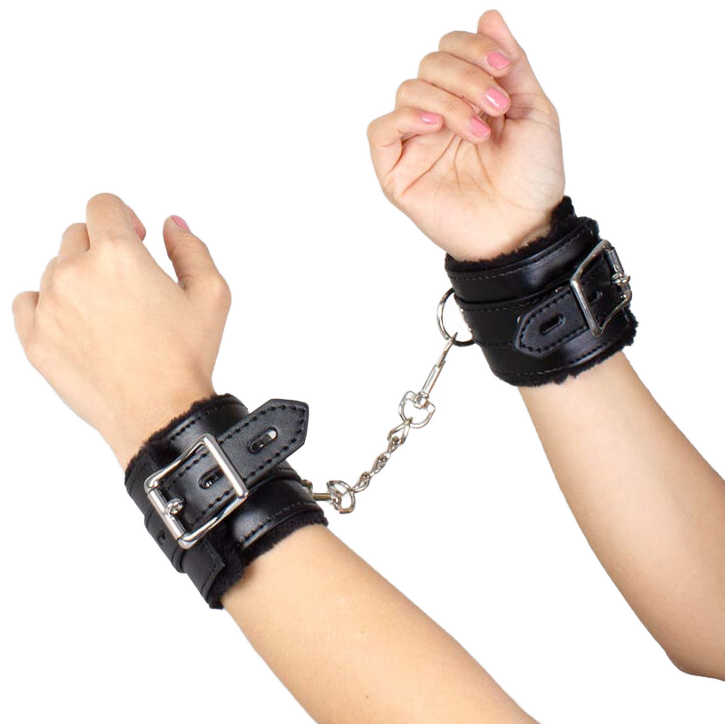Menottes Bondage Poignets Chevilles Faux Cuir Peluche Réglables - Secretplay