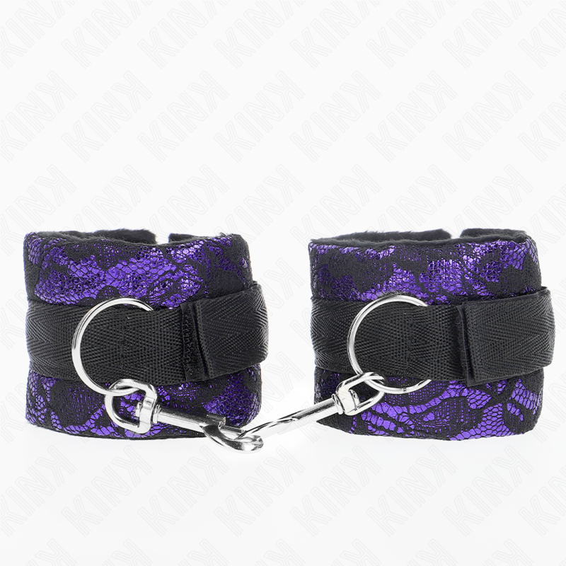 Menottes Courtes Dentelle Velours Reliure Nylon 23 cm - Kink