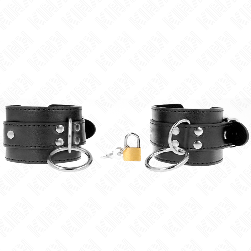 Menottes Poignets BDSM Verrouillage Joint Torique Réglables 20-28 cm - Kink