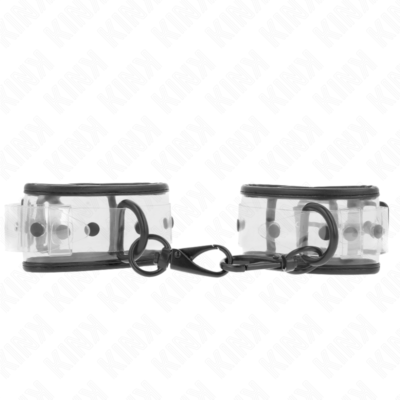 Menottes Poignets Transparentes Ajustables BDSM 18-30 cm - Kink