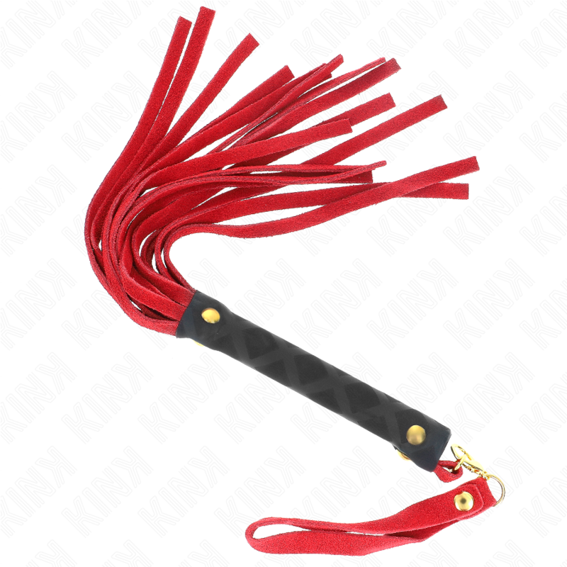 Mini Fouet BDSM Daim Véritable Manche Bois 30 cm - Kink
