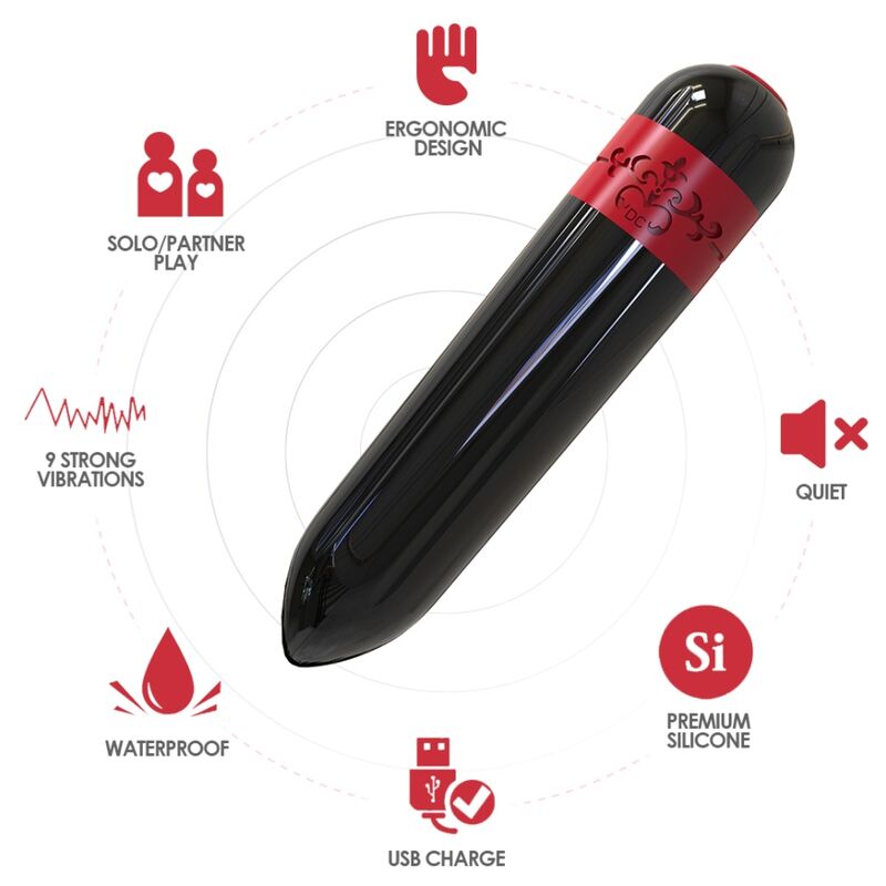 Mini Vibromasseur Bullet Rocket - 9 Modes et Etanche - Armony