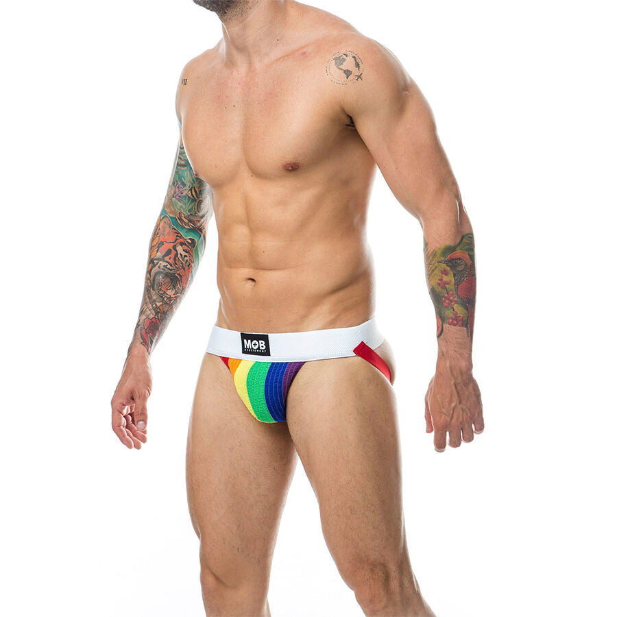 MOB - JOCK CLASSIQUE À RAYURES ARC-EN-CIEL TAILLE L