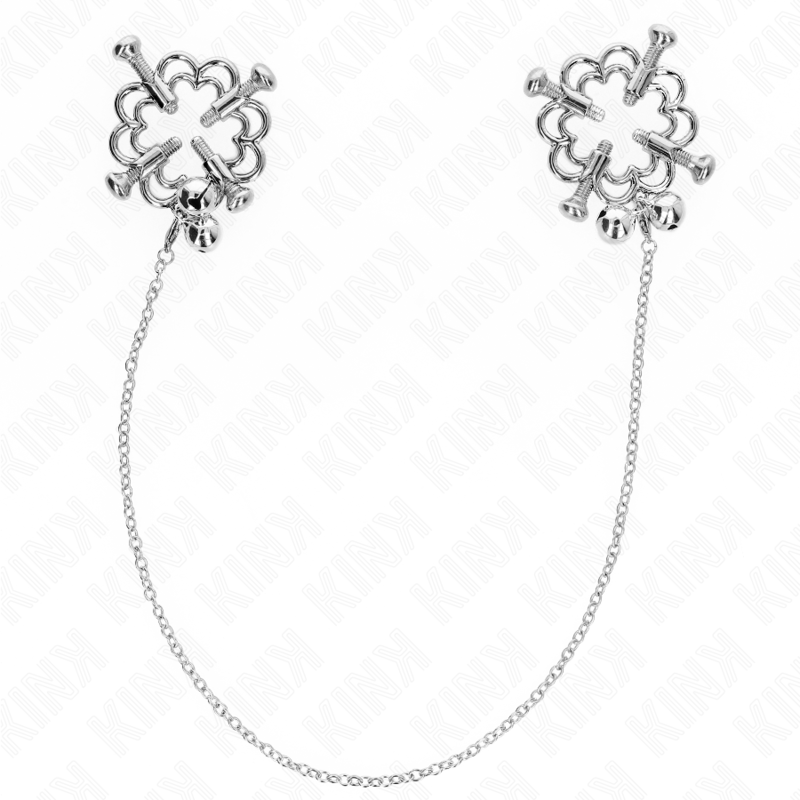 Pinces à Tétons Fleur Métal avec Chaîne Réglables - Kink