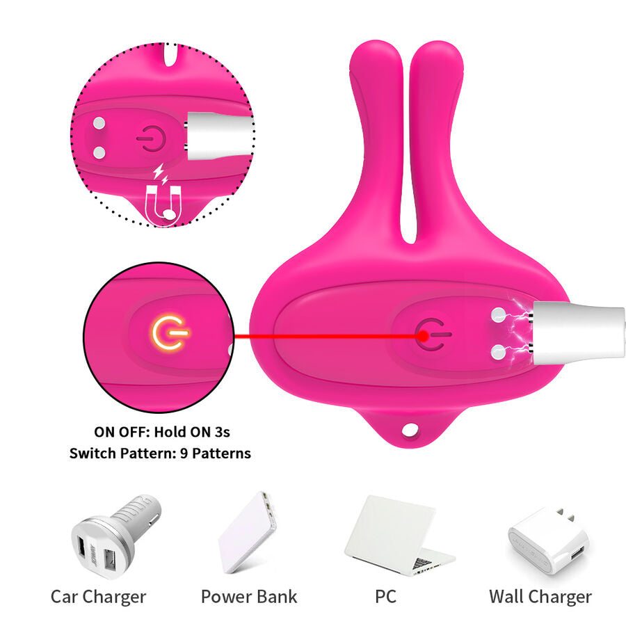 Pinces à Tétons Magnétiques Vibrantes Forme Lapin 9 Modes Rechargeable - Armony