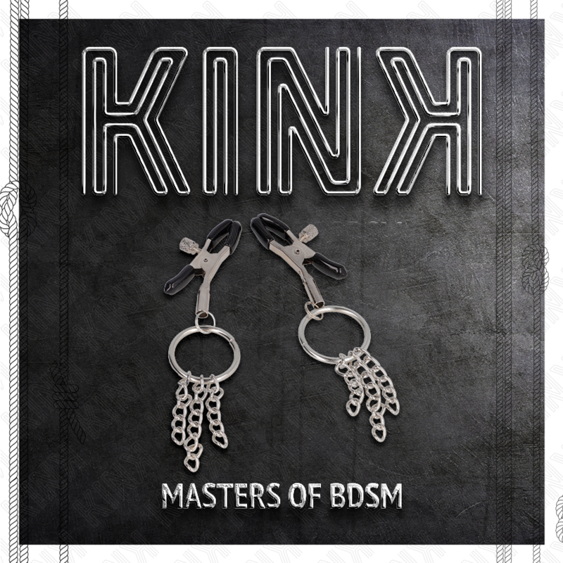 Pinces à Tétons O-Ring et Chaîne Argentée 6 cm Réglables - Kink