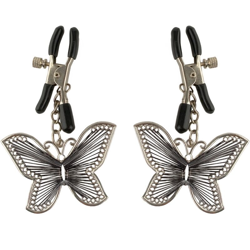 Pinces à Tétons Papillon Réglables Caoutchouc Souple Débutant - Fetish Fantasy