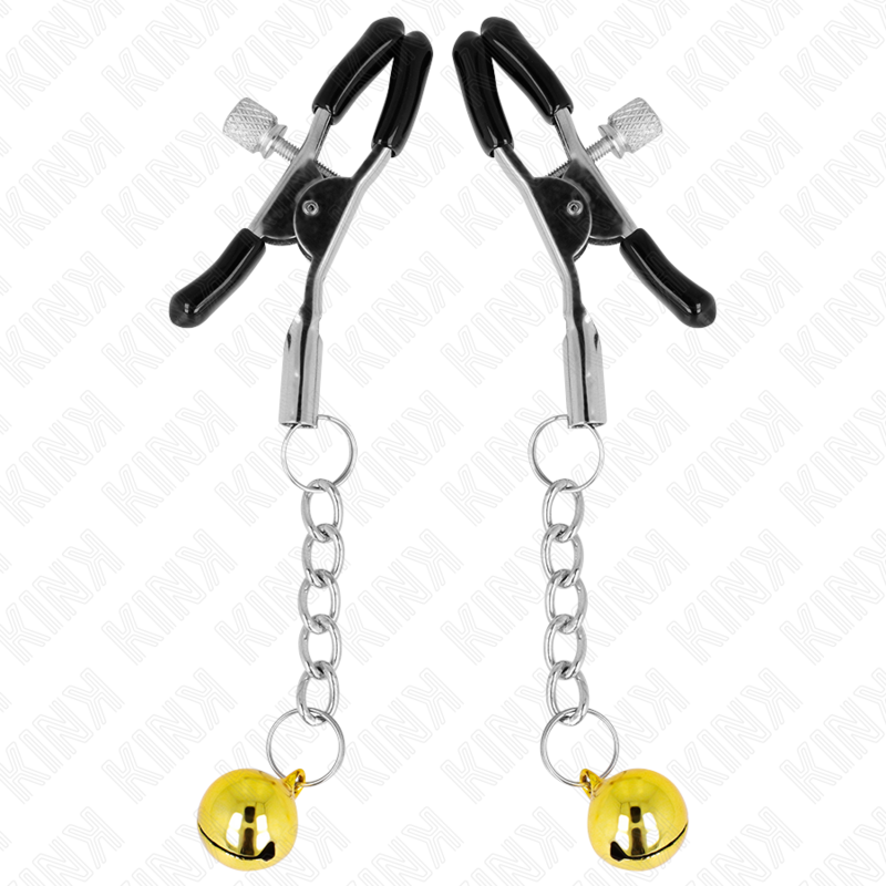Pinces à Tétons Pendentif Grelot Jingle Bell Or 6 cm - Kink