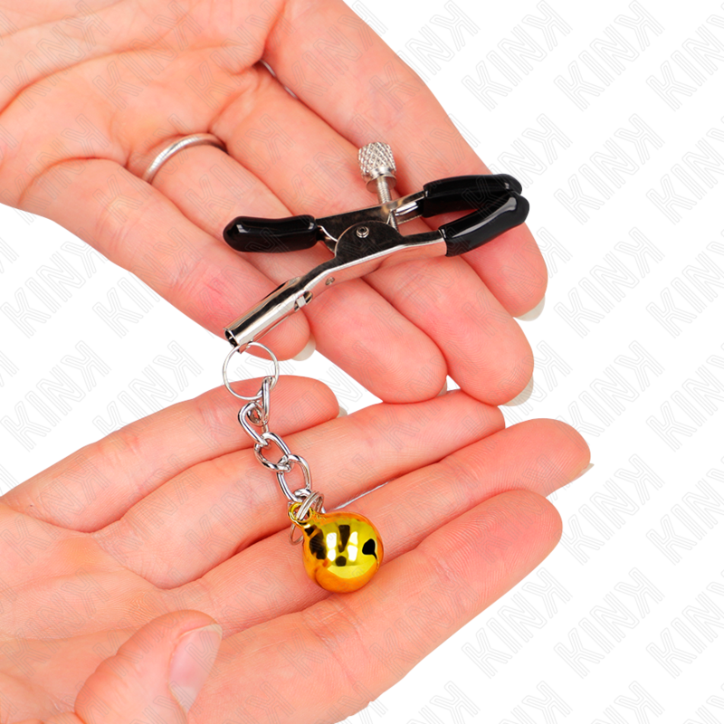 Pinces à Tétons Pendentif Grelot Jingle Bell Or 6 cm - Kink