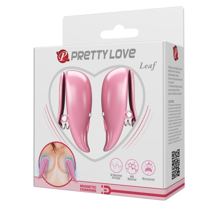Pinces à Tétons Vibrantes Leaf 10 Modes Rechargeable USB - Pretty Love