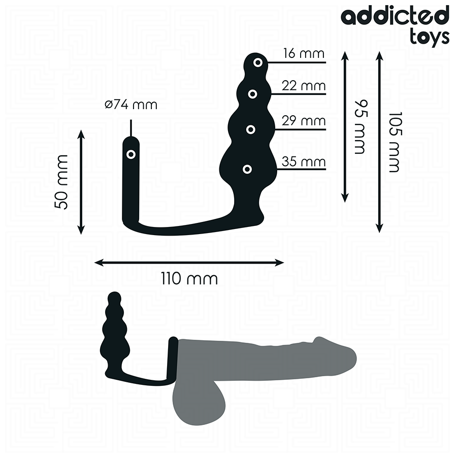 Plug Anal avec Anneau Testiculaire Modèle 5 Silicone - Addicted Toys
