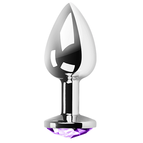 Plug Anal Bijou Aluminium Poli Pierre Décorative 3 Tailles - Secretplay
