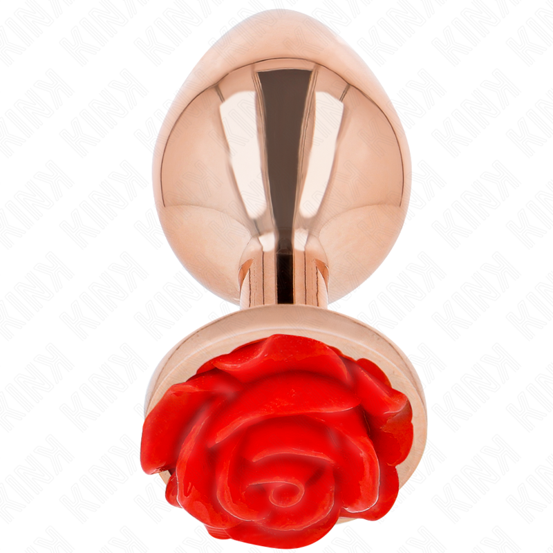 Plug Anal Bijou Rose Rouge Acier Inoxydable - Kink