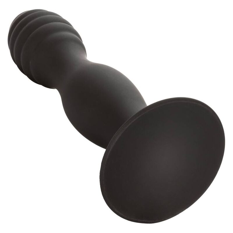 Plug Anal Côtelé Stud Silicone Ventouse Mains Libres - CalExotics