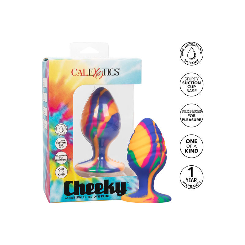 Plug Anal Cheeky Grande Swirl Silicone Ventouse Tie-Dye - CalExotics