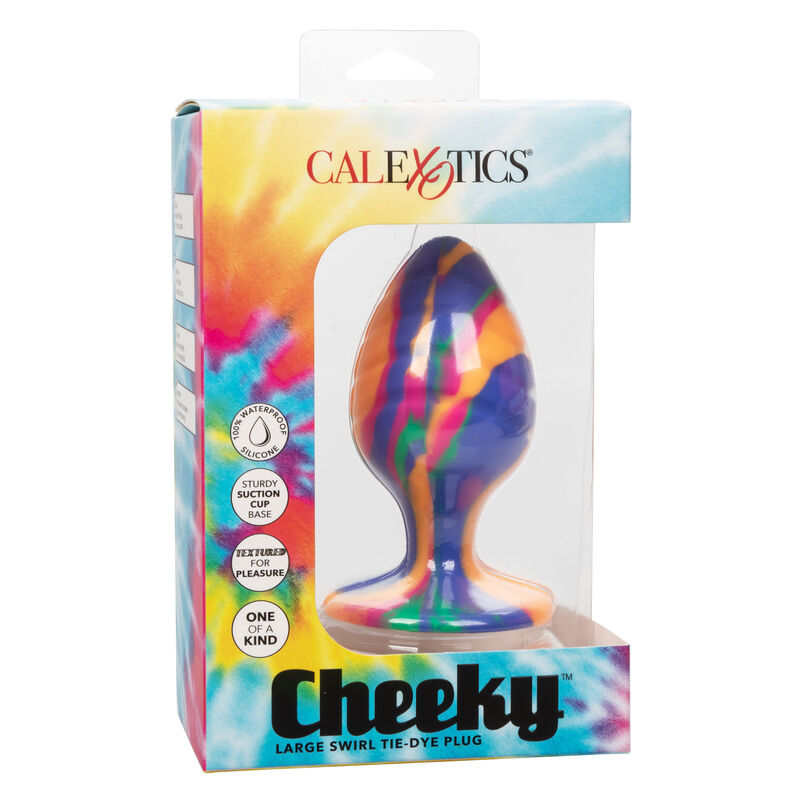 Plug Anal Cheeky Grande Swirl Silicone Ventouse Tie-Dye - CalExotics
