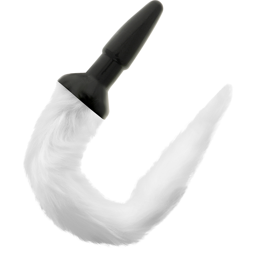 Plug Anal Queue de Renard en Silicone - Blanc ou Gris - Darkness