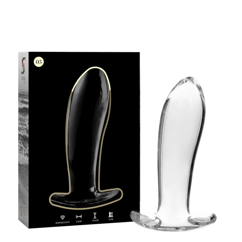 Plug Anal Verre Borosilicate Modèle 5 Transparent 12,5 cm - Nebula Series By Ibiza