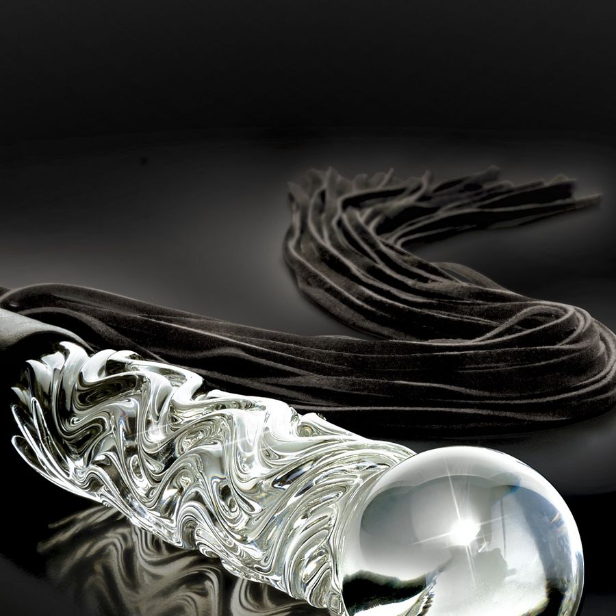 Plug Anal Verre Soufflé N.38 avec Queue Thermique 17 cm - Icicles