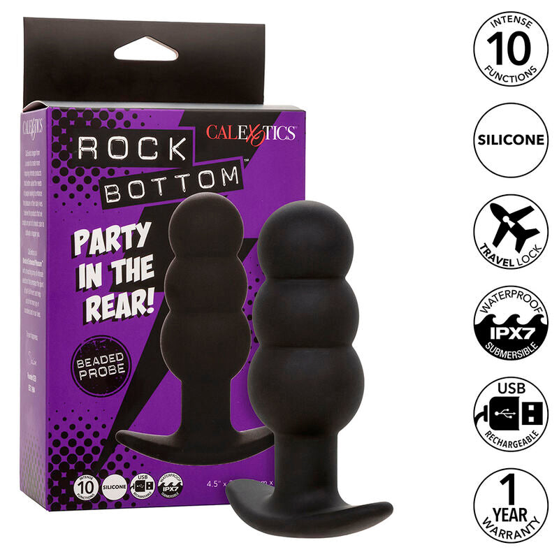 Plug Anal Vibrant Perlé Rock Bottom 10 Modes Rechargeable - CalExotics