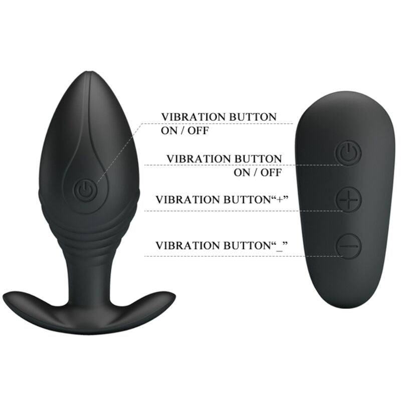 Plug Anal Vibrant Regina 12 Modes Rechargeable Télécommande - Pretty Love