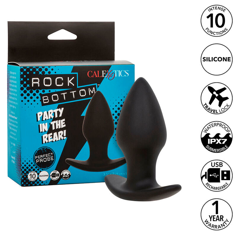 Plug Anal Vibrant Rock Bottom 10 Modes Puce Mémoire IPX7 - CalExotics