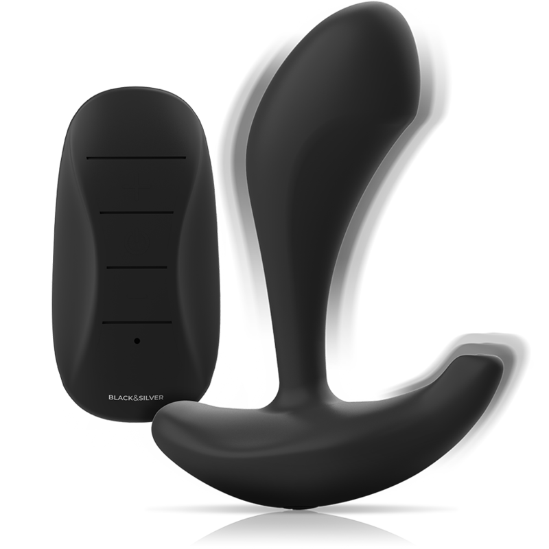 Plug Anal Vibrant Télécommandé Dwayne Unisexe Étanche IPX6 - Black&Silver