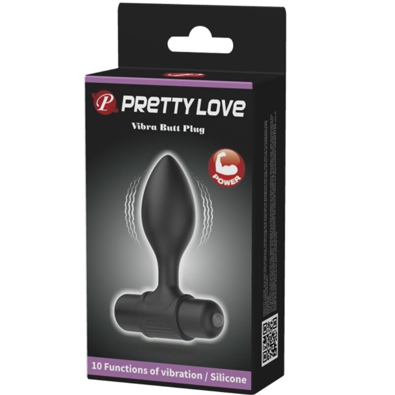 Plug Anal Vibrant Vibra Butt 10 Modes Pointe Conique Noir - Pretty Love