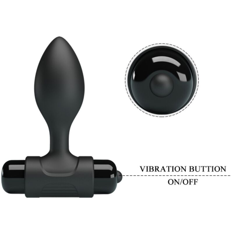 Plug Anal Vibrant Vibra Butt 10 Modes Pointe Conique Noir - Pretty Love